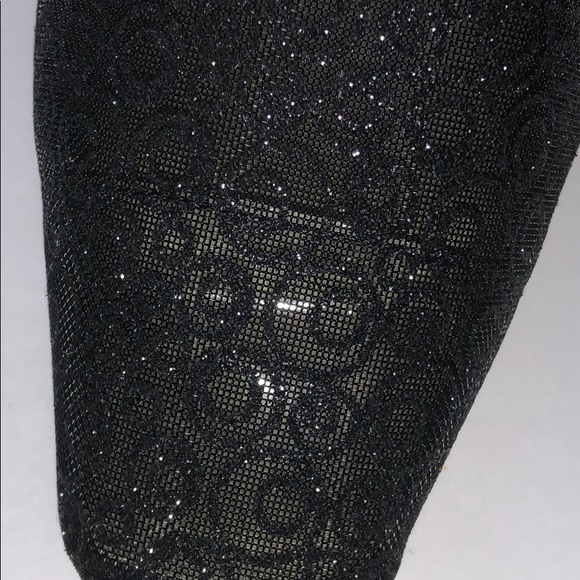 NWOB Nina Evening Shoes color black w glitter. 7M - Picture 3 of 8
